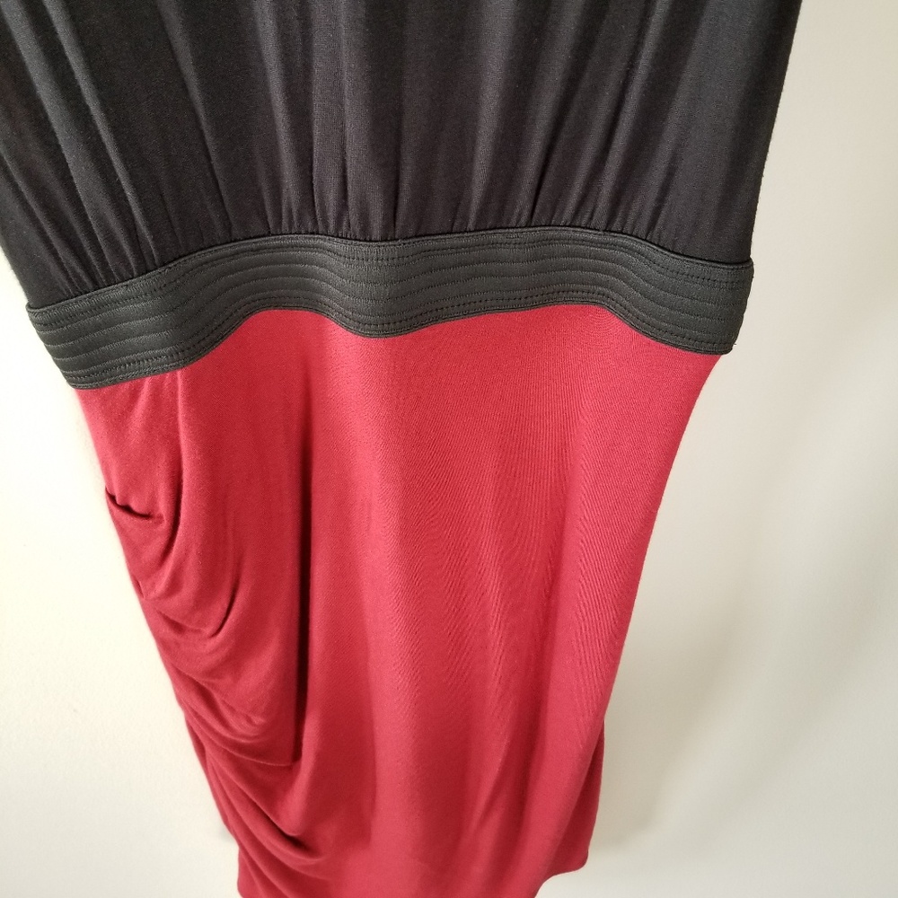 💃🏻Red Maroon Ruched Dress - Picture 5 of 6